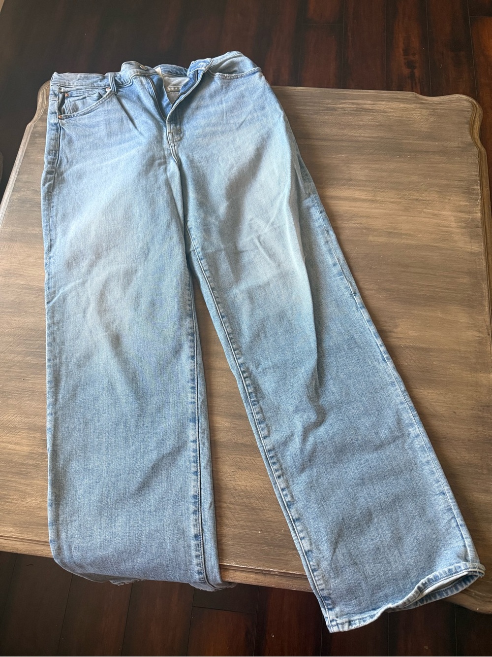 MOTHER Superior The Spitfire Sneak Wide Leg Jeans Light Blue 29 - Picture 3 of 13